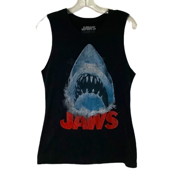 JAWS Tops - JAWS Women Black Graphic Muscle Tee L